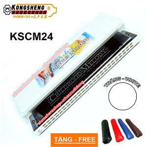 Kèn harmonica tremolo KongSheng Childhood key C (Trắng)