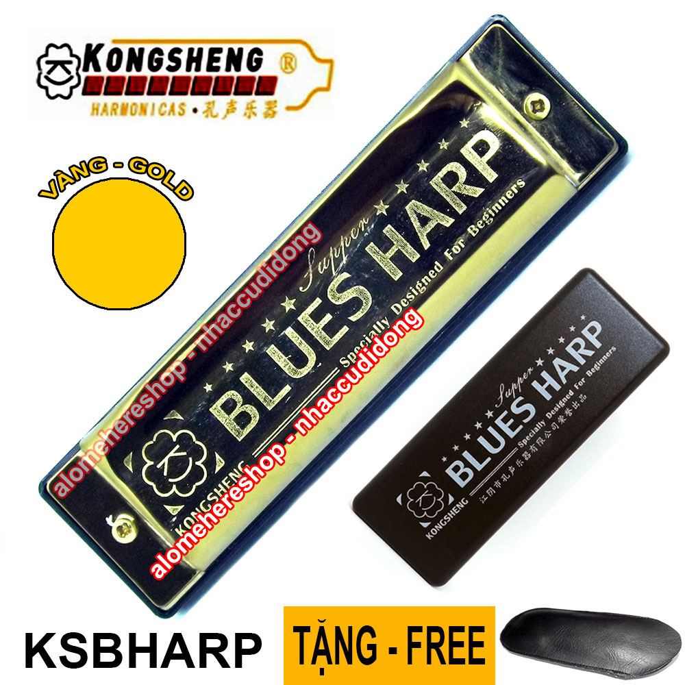 Kèn harmonica diatonic KongSheng Blues Harp key C (Gold)