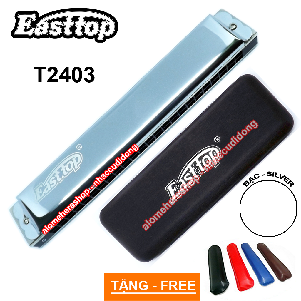 Kèn harmonica tremolo Easttop T2403 Key C (Bạc)