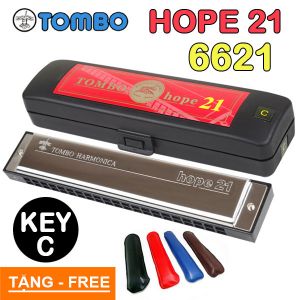 Kèn Harmonica tremolo Tombo Hope 21 6621 Key G (Bạc)