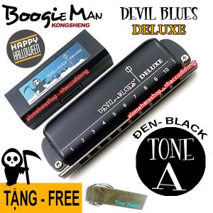 Kèn harmonica KongSheng Boogie Man Diatonic Devil Blues Deluxe key A (Đen)