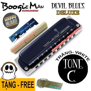 Kèn harmonica KongSheng Boogie Man Diatonic Devil Blues Deluxe key C (Trắng)
