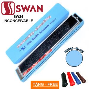 Kèn harmonica tremolo Swan Inconceivable SW24 Key C (Xanh)