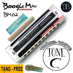 Kèn harmonica KongSheng Diatonic Boogie Man key C (Trắng)