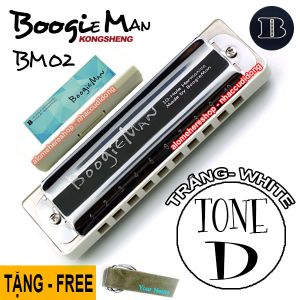 Kèn harmonica KongSheng Diatonic Boogie Man key D (Trắng)